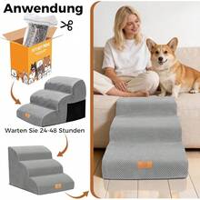Dog Stairs & Steps - Grey 3 Steps Dog Stairs - View 7
