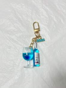 Realistic Red Wine Goblet Keychain, Fake Wine Bottle Keychain, Mini Wine Glass Keychain, Accessory Hanging Chain, Unisex Bag Charm Pendant, Suitable As A Gift For Best Friends, Sisters, Colleagues, Couples, Birthday Gift - Multicolor - View 12