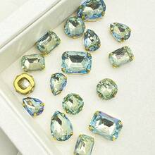 16pcs/Pack Sky Blue & Royal Blue Hollow Rhinestone DIY Decoration For Clothing, Shoes, Hats, Bags - Sky Blue - 16P - View 10