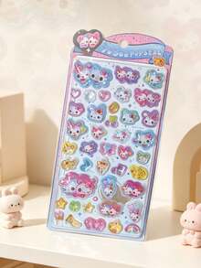 20pcs Original Q-Lia 3D Puffy Epoxy Stickers Kawaii Cartoon Raised Bubble Sticker DIY Journal Phone Case Kids Toy Decoration - Multicolor - View 3