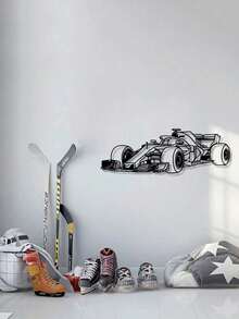 1 Stück klassisches Sportwagen Metall Wandkunst, langanhaltend Metallmaterialien, minimalistische Innen-/Außen-Heimdekoration geeignet für Wohnzimmer, Wand, Schlafzimmer, Garage, Geburtstag, Geschenk für Rennsportfans, Kunststil, Hommage an F1 Rennsport, Max - Verschiedenfarbig - Übersicht 5