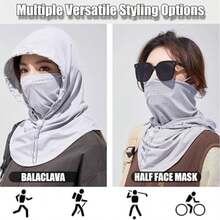 1 buah Masker Wajah Pelindung Matahari untuk Bersepeda, Pelindung Leher, Pelindung Matahari Terintegrasi, Pelindung Wajah, Pelindung Leher, Syal Tahan UV, Handuk Wajah Bernapas, Penutup Telinga dan Leher - MultiWarna - View 1