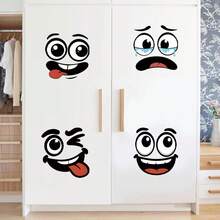 Eye Trash Can Sticker Children Smiling Face Toilet Sticker Wall Refrigerator Sticker Car Sticker - 15*15cm 4PCS - View 5