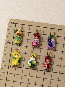 1pc Fruit Cat Pendant, Exquisite Cute Style, 14K Gold Plated, Copper Material, Suitable For DIY Charm Bracelet Pendant, Necklace Pendant, Women's Jewelry - Multicolor - View 3