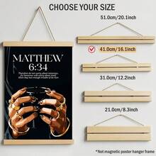 1pc Matthew 6:34 Bible Verse Canvas Wall Art Holding Coffee Painting Modern Christian Scripture Poster Melanin Fashion Aesthetic Room Decor For Living Room Unframed/Framed/Wooden Hanging - Pattern - View 11