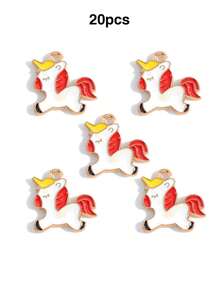 20pcs Multi-Color Cartoon Cat, Dog, Horse Oil Drip Pendant DIY Alloy Jewelry Accessories Necklace Bracelet Decorative Charms - 20pcs - View 41