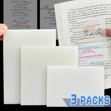 100 Sheets Colorful Transparent Sticky Notes - 3 Different Sizes, Transparent Waterproof Self-Adhesive Sticky Notes, Suitable For Books, Notes, Memos, Etc., Visible Sticky Notes, Suitable For School, Office And Back To School Season Use. - one-size - View 12
