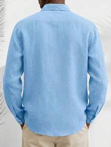 3pcs Set Casual Basic Men's Button-Up Long Sleeve Shirts - Multicolor - View 7