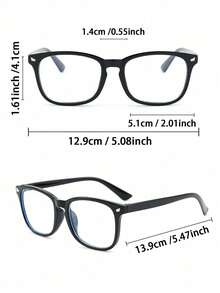 1 Pair Men's Minimalist Modern Transparent Glasses With Small Wing-Shaped Rivets, Suitable For Daily Life, Office, Reading, Watching TV, Gaming, Phone Decoration And Other Occasions - Clear - View 9