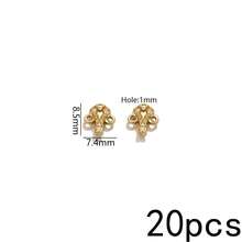 20 Peças Pingentes de Aço Inoxidável Banhados a Ouro 18K com Duplo Furo, Conectores Vintage Boho para Fabricação de Joias, Suprimentos para Fabricação de Joias DIY - Conector duplo suspenso - Visão 67