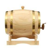 RibasuBB 5L Pine Wood Wine Barrel With Stand And Faucet, Rustic Whiskey Bourbon Dispenser For Home Bar - View 3