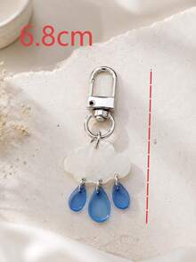 1 pieza/Varias piezas Llavero colgante unisex con nube & gota de lluvia, colgante de bolso exquisito de nicho - Multicolor - Ver 3