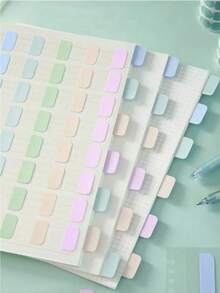 4 Sheets Colored Fluorescent Index Tabs For Loose-Leaf Notebooks, Strong Adhesive Classification Label Stickers, Bookmark Sticky Notes - Multicolor - View 2