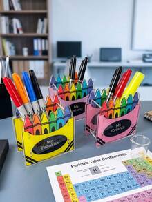 Custom Acrylic Pen Holder(Pen Not Included), Office Gadgets Storage Box,Personalized Teacher Pencil Holder, Custom Name Desk Organizer, Workspace To Store Stationery, Back To School, Teacher's Day Gift - Multicolor - View 11