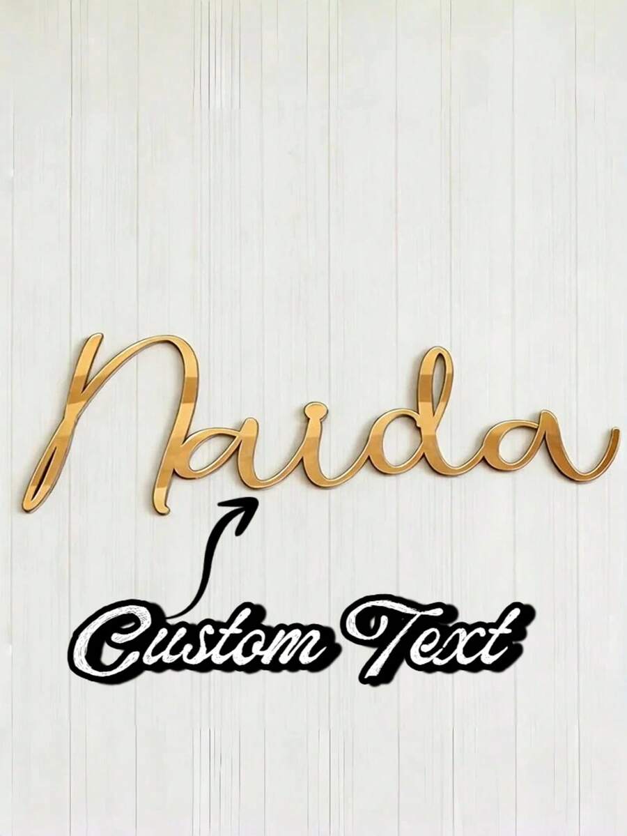 Custom Decorative Acrylic Name Plate, Minimalist Modern Handwritten Style. Personalized Name Plate, Suitable For Bedroom Wall Decor, Wedding And Home Decor. Perfect Custom Gift For Birthday, Wedding And Housewarming. - Multicolor - View 1
