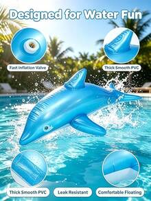 Inflatable Shark-Shaped Pool Float, Thick PVC Air Mattress For Summer Swimming Pool, Beach, Pool Party, Relaxation, Sunbathing, Perfect Summer Vacation Gift, Suitable For Adults, Foldable Portable Outdoor Water Activity Accessory, Photography Prop - One Size - View 3