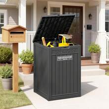 Package Delivery Box Outside, Storage Box With Lockable Secure, Outdoor Resin Package Drop Container Waterproof Backyard, Garden, Patio & Lawn, Black - Black - View 7