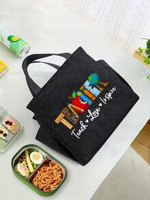 Bolsa de almuerzo aislada con tema de maestro, bolsa de picnic de moda, bolsa portátil de aluminio reforzado; adecuada para oficina, escuela, viajes y vacaciones; regalo perfecto para maestros en el Día del Maestro o Navidad; bolsa de moda para estudiantes o jóvenes, también adecuada para llevar libros, compras o temporada de regreso a la escuela; regalo ideal para expresar gratitud a los maestros, esencial para el regreso a la escuela - Multicolor - Ver 6