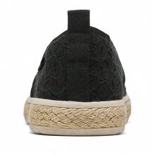 Skechers Lace Breathable Slip-On Loafers Soft Memory Foam Women's Casual Flat Shoes For Commuting And Walking - Black - View 9