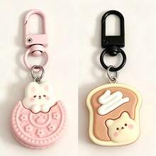 Cartoon Cute Snack Cookie Animal Pink Rabbit Keychain, Kindergarten Kids Pendant, Phone Charm, Simple Car Key Chain, Earphone Phone Charm Decoration Gift - Multicolor - View 7