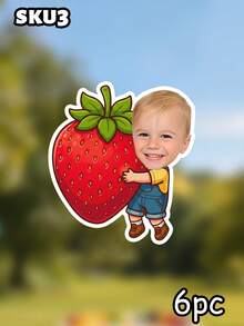 Custom Children's Tropical Fruit Face Banner, 1st Birthday Hanging Flag, Summer Yard Decoration Garland, Baby Shower Party Decor, Tutti Frutti Party Favors, Children's Milestone - Multicolor - View 10