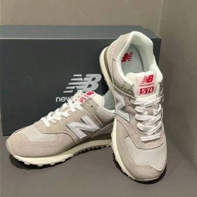 New Balance New-Balance unisex låga sneakers för par, andningsbar mesh-ovandel, stötdämpande dämpning, slitstark gummisula, vardagliga avslappnade sportträningsskor
