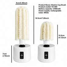 FollowBreak Electric Cup Cleaning Brush, Equipped With 2 Types Of Brush Heads, One-Touch Start, Rechargeable Design, Suitable For Various Sizes Of Glass Cups, Ceramic Cups, Metal Cups Kitchen Cleaning Tool - Handheld Scrubber - View 7