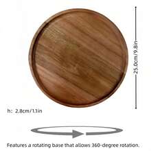 1pc Round Rotating Wooden Tray, 360° Swivel Wooden Tray, Kitchen Spice Rack, Tray, Kitchen Accessories, Wooden Tray, Spice Container, Kitchen Storage Utensils, Kitchen Decor, Rotating Tray, Solid Wood Tray, Rotating Wooden Tray, Round Multi-Function Tray, Round Wooden Spice Rack, Suitable For Kitchen Cabinets And Storage Cabinets, Housewarming Gift, Father's Day, Graduation Season Gift - View 10