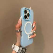 夏季清新色果凍感 2 合 1 磁吸手機殼，相容 iPhone 16 17 16e 17e，磨砂手感防摔硬殼，相容 iPhone 15 14 13 11 16 Pro Max 17 Pro Max 12 - 藍色 - 查看 6