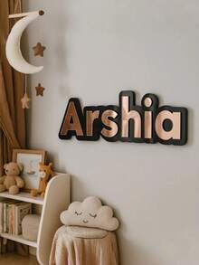 Custom Decorative Double-Layer Acrylic Name Plate, Personalized Letters, Stunning 3D Mirror Effect, High-End Wall Decor, Suitable For Nursery, Wedding And Home Scenes, Exquisite Custom Decorative Sign, Meets Various Celebration Decoration Needs - Multicolor - View 5