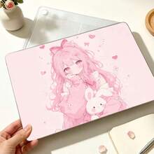 小女孩 UV 印花圖案筆電保護殼，透明硬殼保護套，適用於 MacBook Air 和 Pro/ Matebook D14/D16，耐用塑料 - 查看 9