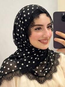 Multicolor - Black Polka Dot Lace