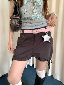 1pc Pink Women's PU Faux Leather Polka Dot Design Commuter Style Versatile Niche Waist Belt - Pink - View 2