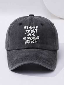 Gorra de béisbol con gráfico de eslogan para hombres, para verano, playa, vacaciones - Gris Oscuro - Ver 5