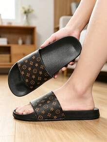 Plus Size 36-50 Men's Sandals, Comfortable Outdoor Casual Shoes, Lightweight Non-Slip Home Slippers, Durable Breathable Men's Shoes, Daily Outdoor Wear Men's Flip Flops, Indoor/Outdoor Dual-Use Slippers, Black And White Striped Men's, Women's, Teen Family Slippers (Asymmetric Pattern) Extra Large Size. - 218 Brown - View 5