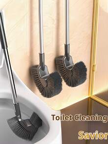 High-Quality Long Handle Toilet Brush, Designed For Daily Cleaning Of Toilets And Home Crevices, Curved Brush Head, Suitable For Toilets And Squat Toilets Kuan Kuan - A - View 2