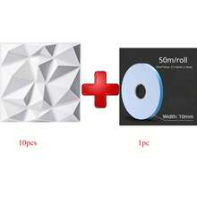 1/11/22/33pcs Diamond Design Decorative 3D Wall Panels, 30cmx30cm Matte White/Black, DIY Home Decor Wall Stickers, Gaming Room, Bedroom Decoration, Compatible With Self-Adhesive Glue - Multicolor - View 16