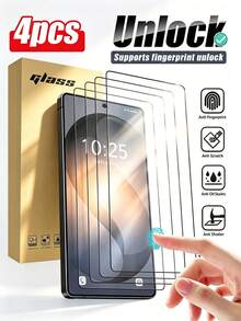 Navigator 4PCS High Definition Screen Glass Protector, Fingerprint Unlock, Compatible With Samsung S26ultra/Galaxy S21/S22/S23/S24 Ultra/Galaxy S24 FE/S25Ultra/S25 Edge/S26 Ultra/S26 Plus/S26/S25FE/Z Fold 8 UItra/Fold 8/Fold 7/Fold 6/Fold 5/Fold 4, Anti-Drop, Anti-Scratch, Anti-Collision, Waterproof Phone Accessories - Clear - View 34