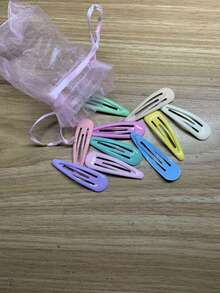 15pcs Candy Color BB Hair Clips, Colorful Girly Style Hair Clips, Ins Viral Hair Clips For Adults, Bangs Clips, Straight Hair Clips, Hair Accessories - Hair Clip - View 3