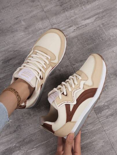 Women's Retro Youthful Comfortable Low-Top Low Vamp Round Toe Lace-Up Shoes, Breathable All-Season Campus Style Versatile Unisex Casual Daily Commute Jogging Sneakers