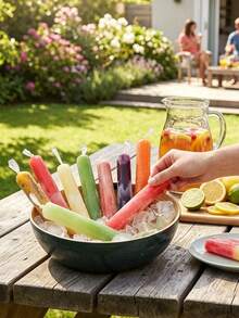1/50/100/200pcs DIY Popsicle Mold Bags, Popsicle Molds, Summer Ice Cream Freezer Bags, Frozen Popsicle Bags, Suitable For DIY Yogurt Popsicles, Fruit Popsicles, Summer Essential, Frozen Dessert Set, Summer Party Popsicle Storage, Summer Cooling - Multicolor - View 5