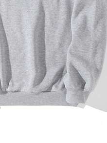 SU ER Men's Casual Crew Neck Sweatshirt, Autumn/Winter, Street Style Essential - Light Grey - View 9
