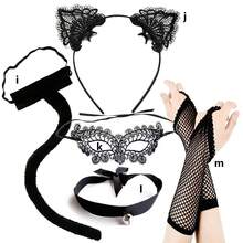 1pc/1set 1920s Flapper Full Accessory Set, Sexy Idol Cosplay, Halloween & Christmas, Vintage & Glam, 2 Sets Main Items, Stockings & Veil: Accessories - Black - View 10