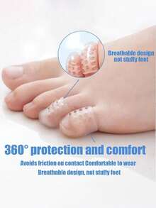 2/10/20/30/40pcs Toe Protector Caps, Anti-Friction Toe Sleeves, Silicone Toe Caps For Fungal Nails, Ultra-Thin Ankle Protector, Finger Protector Tools - Transparent - View 7