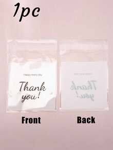 100pcs/50pcs, Multiple Sizes And Specifications, Translucent, Happy Every Day, Thank You Letter Bags, Jewelry Necklace, Earrings, Small Items Storage Bags, Self-Adhesive Sealing Bags, Dust-Proof, Wear-Resistant, Anti-Oxidation Packaging OPP Bags, Suitable For Daily Gatherings And Home Use - A - View 7