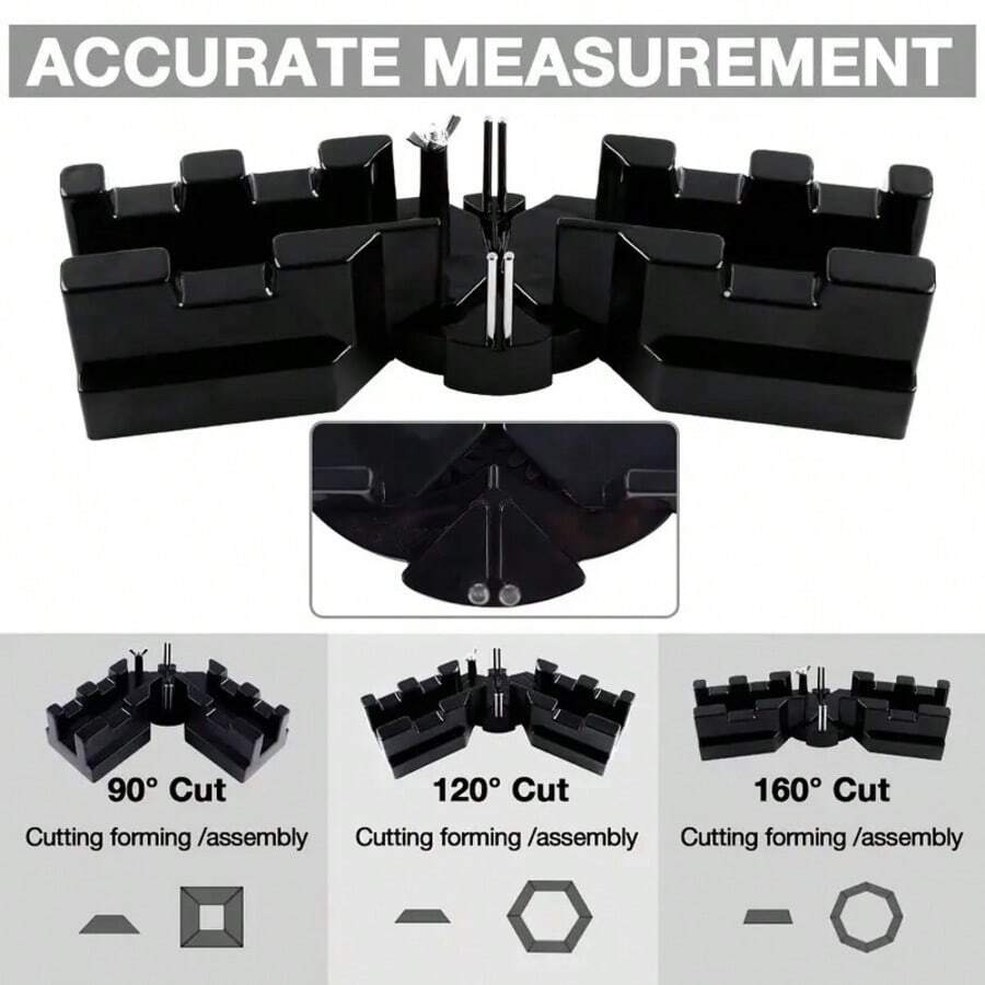 1pc Adjustable Woodworking Miter Box, 2-In-1 Cutting & Measuring Tool, Durable Plastic No Battery, Essential For Woodworking DIY, 2-In-1 90-180° Multi-Angle Cutting & Measuring Tool, Essential For DIY Crafts/Home Renovation, Perfect Gift For Holidays - A - View 1