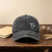 1pc Gothic Casual Washed Men Hat, Featuring 'cross And Letters' Print Design. It's Perfect For Sun Protection,Shade ,Outdoor Activity. - Multicolor - View 11