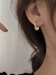 1對精緻女款S925純銀立方鋯石三層環狀耳環，多穿法優雅高端極簡百搭個性化耳飾，適合日常配戴 - #1 - 查看 3