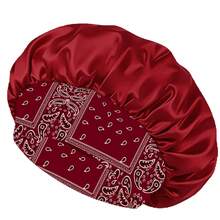 1pc Women's Large Milk Silk Sleeping Cap, Amoeba Pattern, Lightweight Breathable Hair Protection Cap (Random Print Pattern) - 1pc - View 17