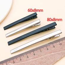 5 Stücke 8x60mm 8x80mm flache Metall-Haarspangen-Clips mit einzelner Zange, Schmuckbasis für DIY-Haarspangen, Schmuckherstellungszubehör - Verschiedenfarbig - Übersicht 6